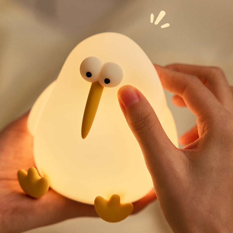 Lampe de nuit LED Kiwi en silicone moelleux - Cadeau parfait pour les enfants et les filles