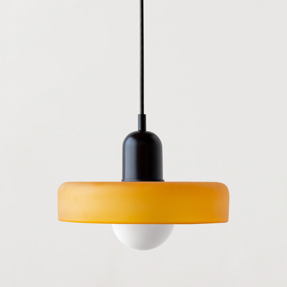 Suspension Floroux in colored glass | Elegant hanging lamp in Bauhaus style | Designer lamp for the living room and dining room