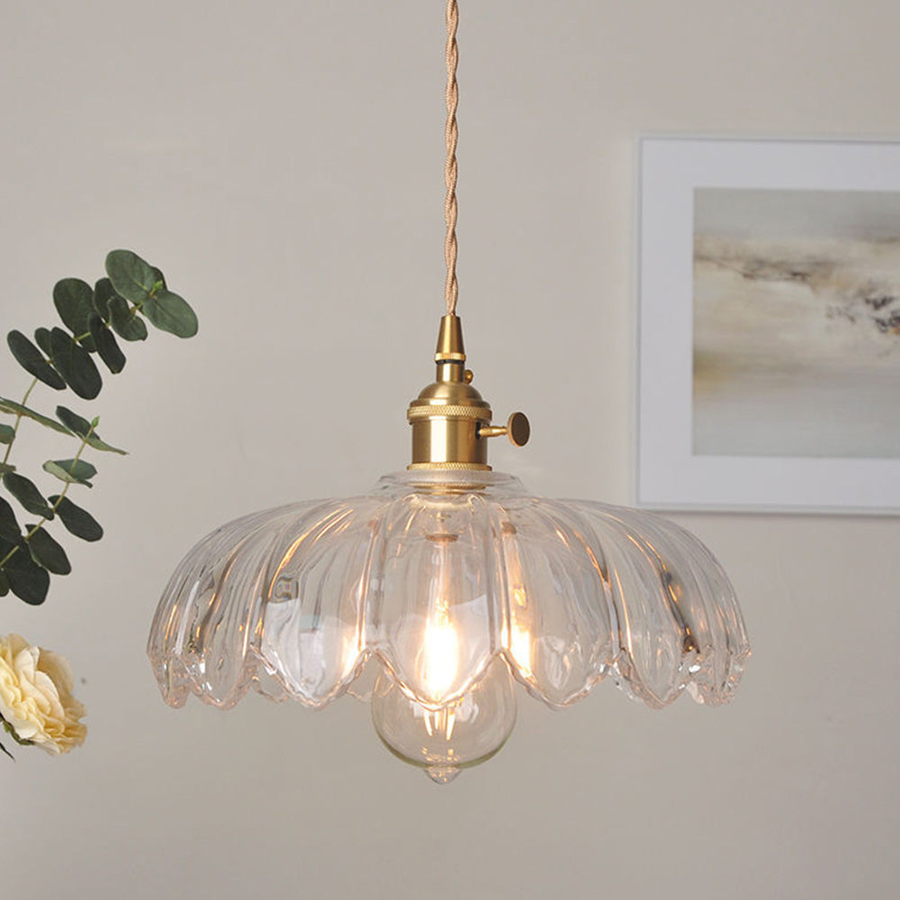 Lampe à pendentif en verre Floroux