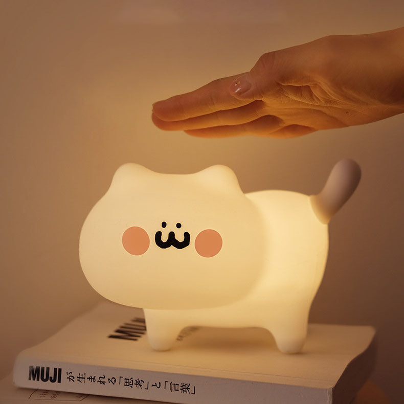 Lampe de Nuit LED Chatons Malins Squishable en Silicone - Cadeau Parfait pour Enfants et Filles
