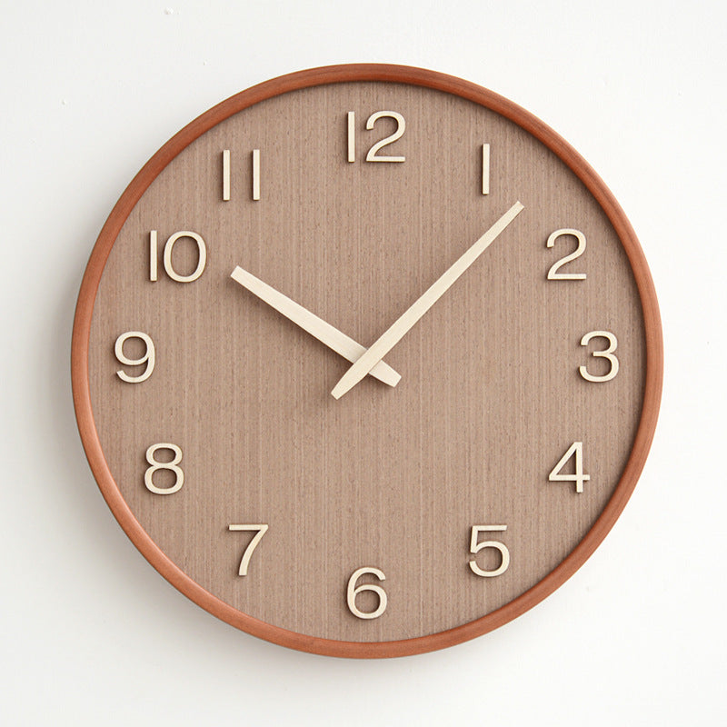 Floroux Élégance - Horloge murale en bois ronde