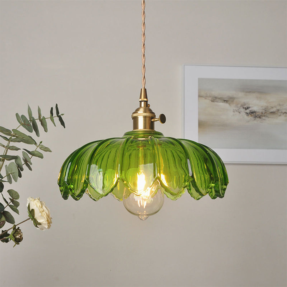 Lampe à pendentif en verre Floroux