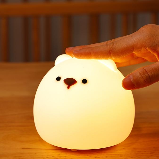 Lampe de nuit LED ourson squishy en silicone - Cadeau parfait pour les enfants et les filles
