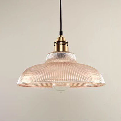 Floroux Suspension | Verre rayé | 1-flamme | Design vintage pour un éclairage élégant