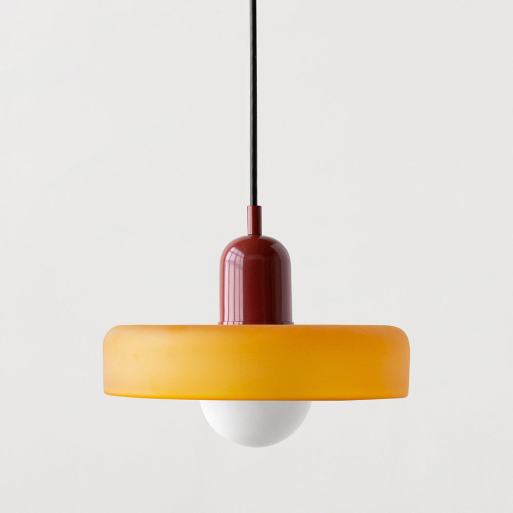 Suspension Floroux in colored glass | Elegant hanging lamp in Bauhaus style | Designer lamp for the living room and dining room