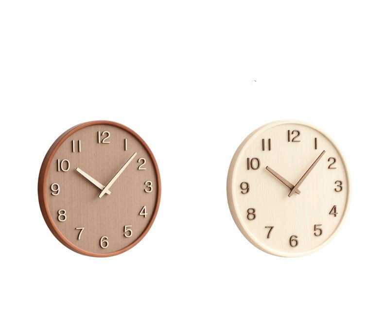 Floroux Élégance - Horloge murale en bois ronde