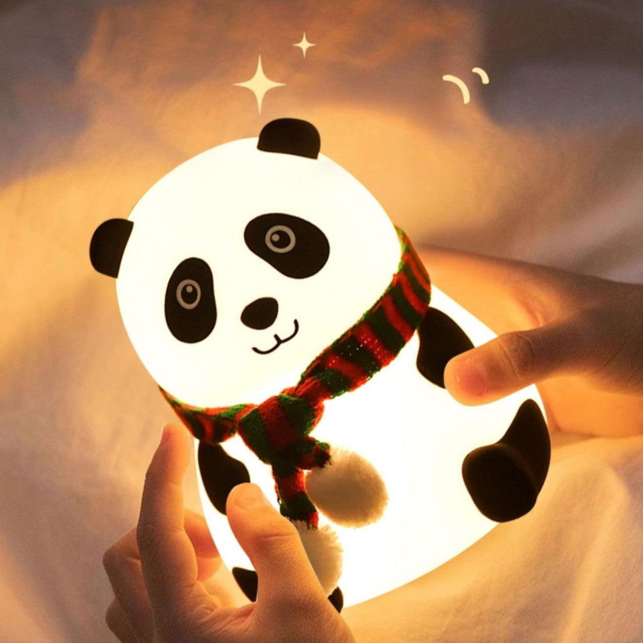 Lumière nocturne LED Panda Écharpe en Silicone Squishy - Cadeau parfait pour les enfants et les filles