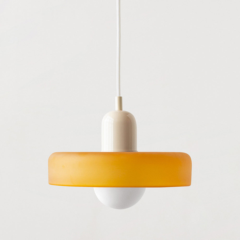 Suspension Floroux in colored glass | Elegant hanging lamp in Bauhaus style | Designer lamp for the living room and dining room