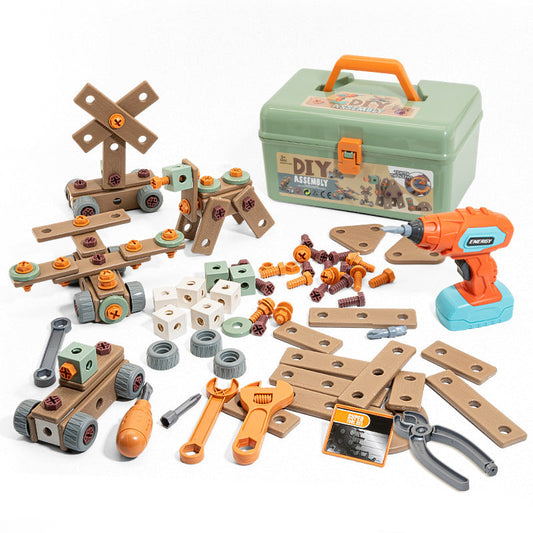 ConstructiePlaisir - 100 pièces Ensemble d'outils pour enfants créatifs