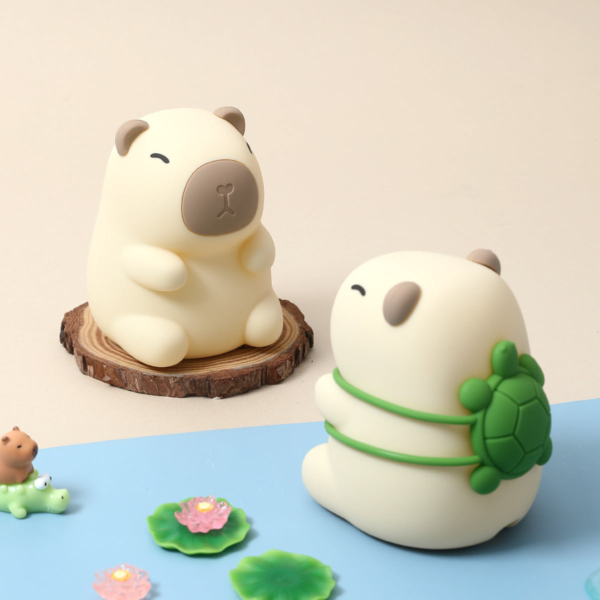 Sac à dos Tortue Capybara Squeeze Lampe de nuit LED en silicone - Cadeau parfait pour les enfants et les filles
