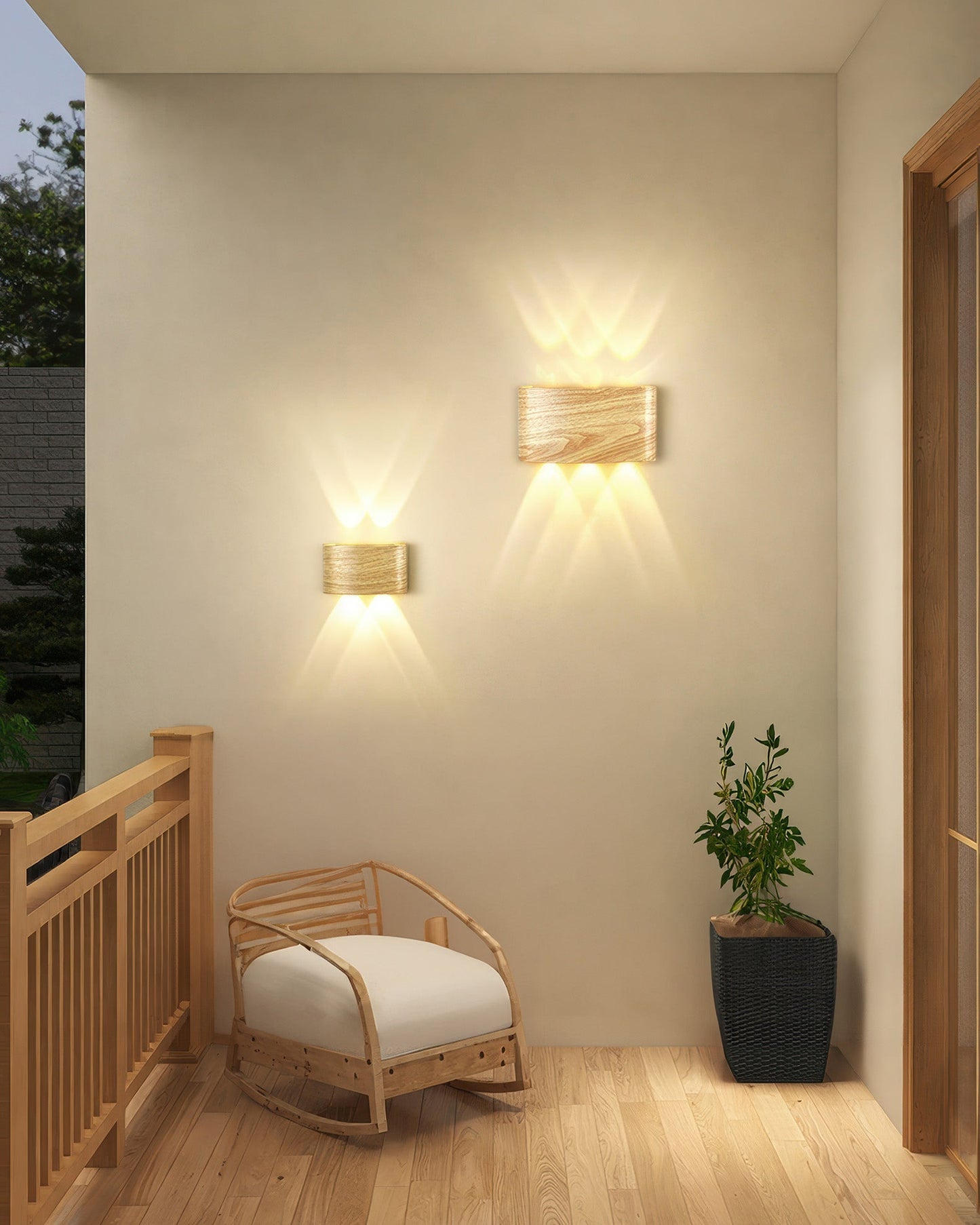 Lampe murale LED Lumina avec effet bois