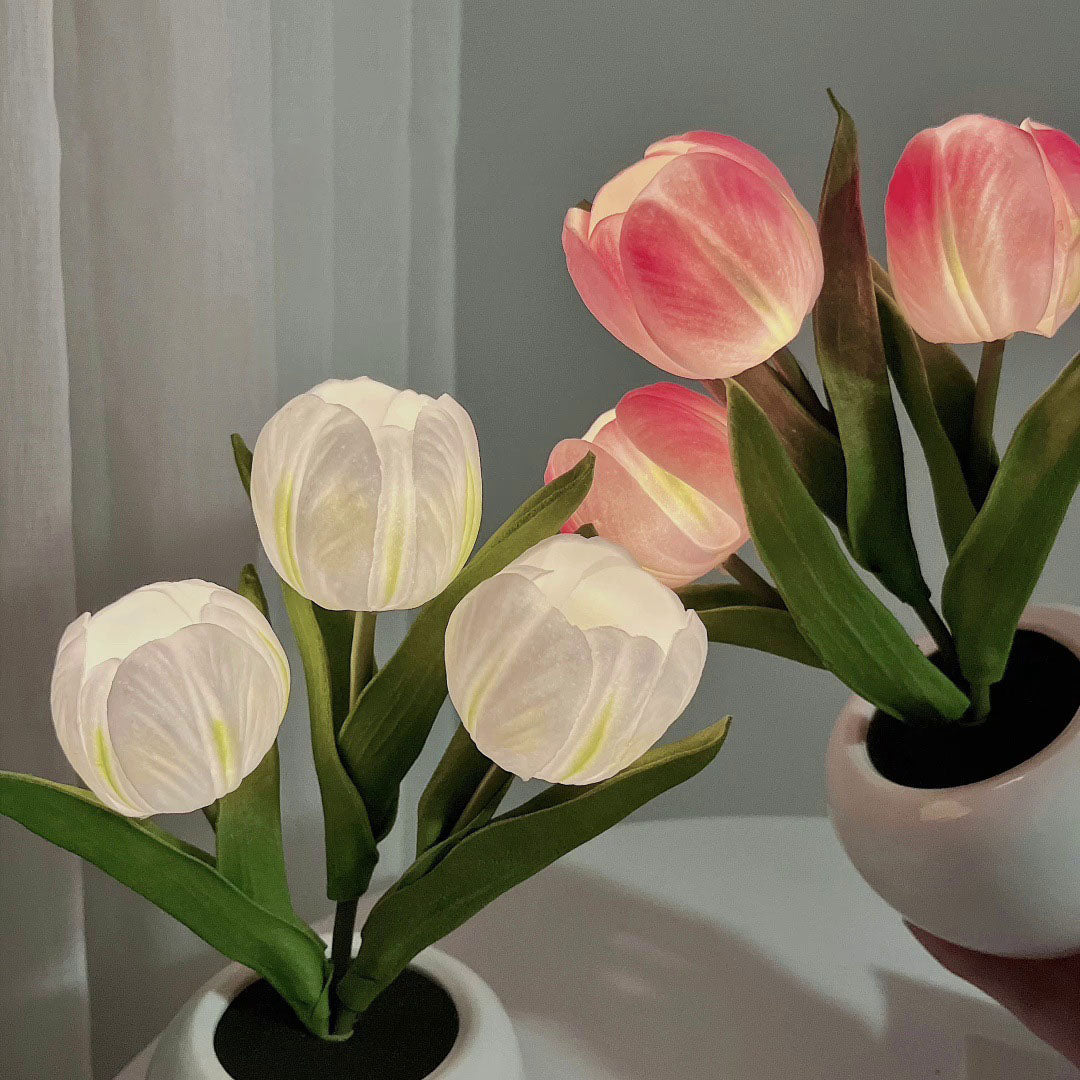 Lampe de Nuit LED Fleur de Tulipe - Cadeau Parfait pour Enfants et Filles