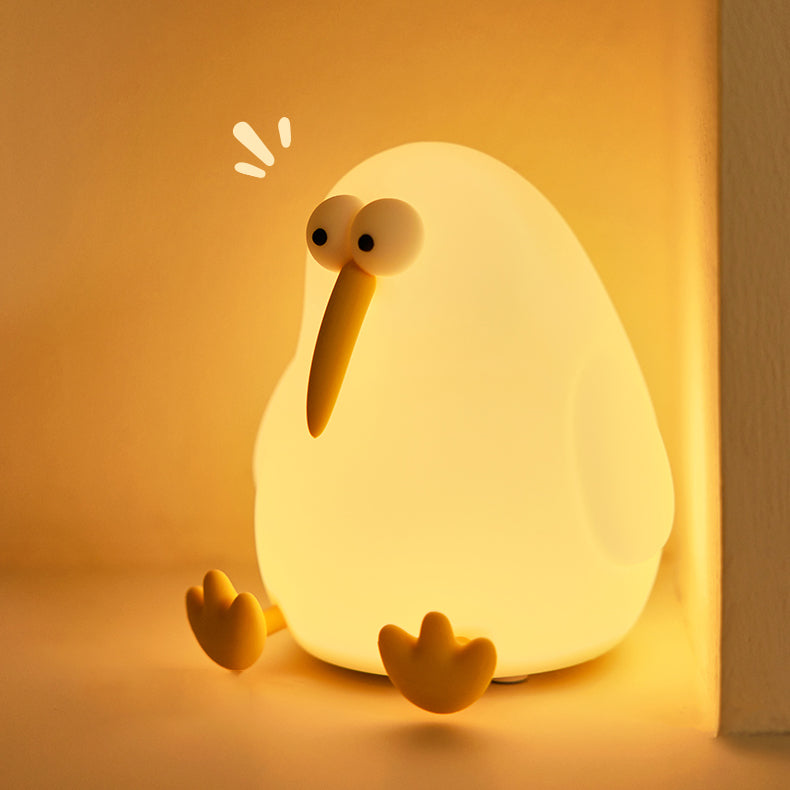 Lampe de nuit LED Kiwi en silicone moelleux - Cadeau parfait pour les enfants et les filles