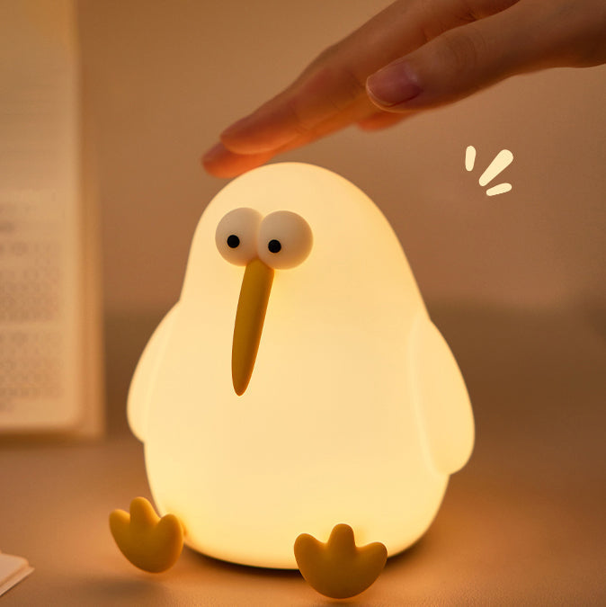 Lampe de nuit LED Kiwi en silicone moelleux - Cadeau parfait pour les enfants et les filles