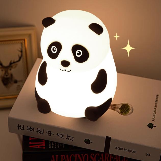 Lumière nocturne LED Panda Écharpe en Silicone Squishy - Cadeau parfait pour les enfants et les filles