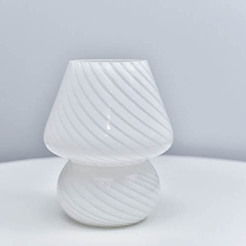 Floroux Lampe de table en verre champignon design rétro | Lumière nocturne LED | Lumière chaude | Lumière d'ambiance | Décoration pour la maison