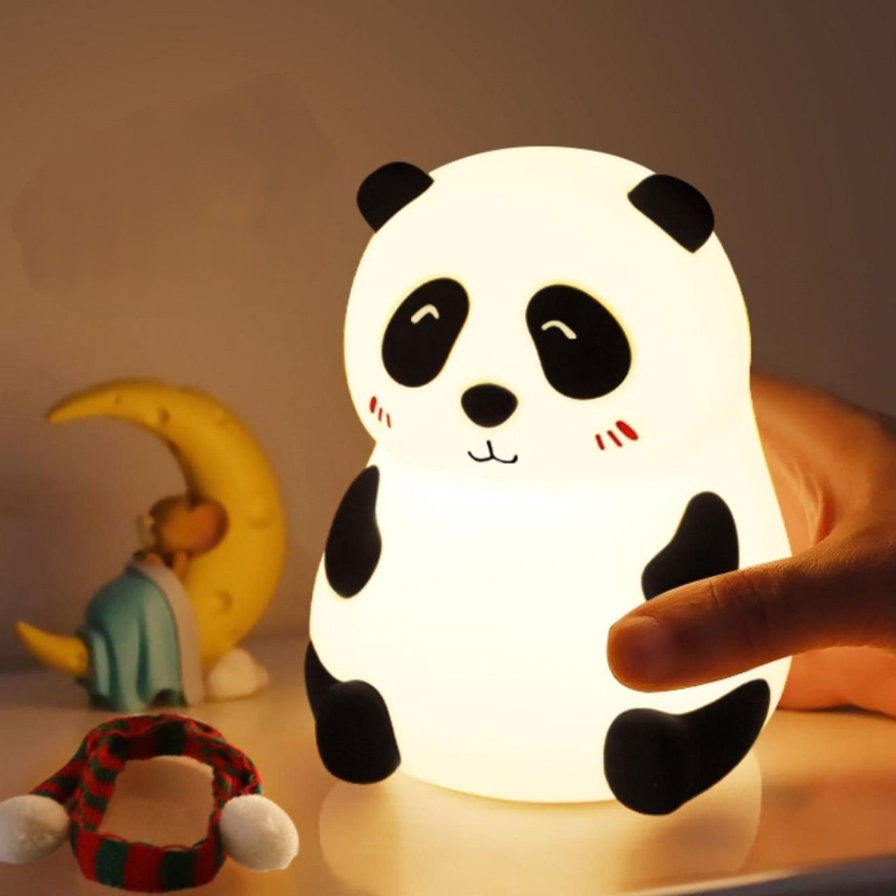 Lumière nocturne LED Panda Écharpe en Silicone Squishy - Cadeau parfait pour les enfants et les filles