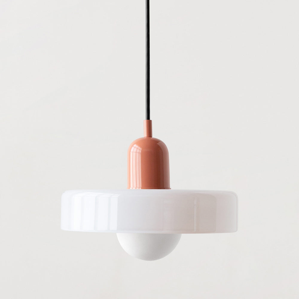 Suspension Floroux in colored glass | Elegant hanging lamp in Bauhaus style | Designer lamp for the living room and dining room