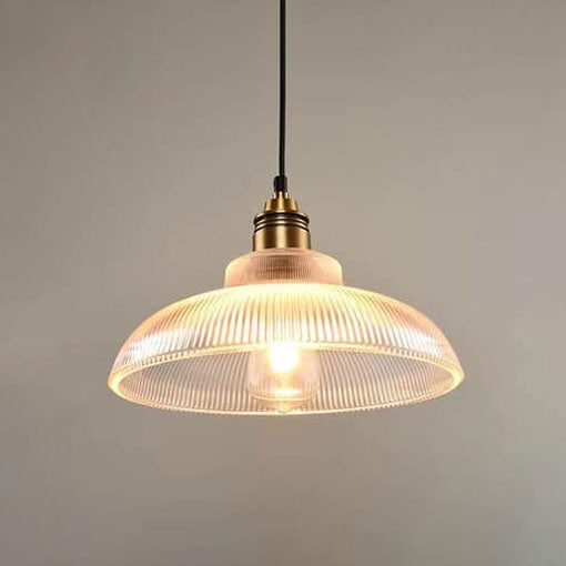 Floroux Suspension | Verre rayé | 1-flamme | Design vintage pour un éclairage élégant