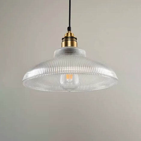 Floroux Suspension | Verre rayé | 1-flamme | Design vintage pour un éclairage élégant