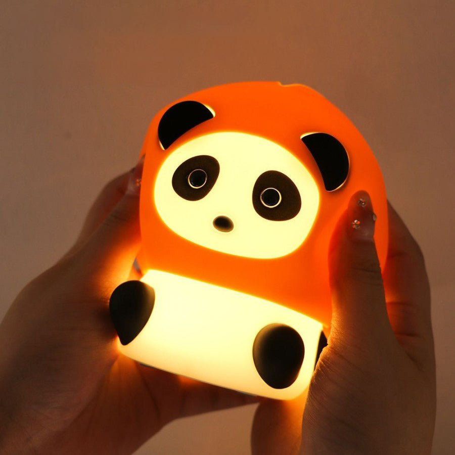 Lampe de nuit LED en silicone pliable en forme d'ours marron - Cadeau parfait pour les enfants et les filles