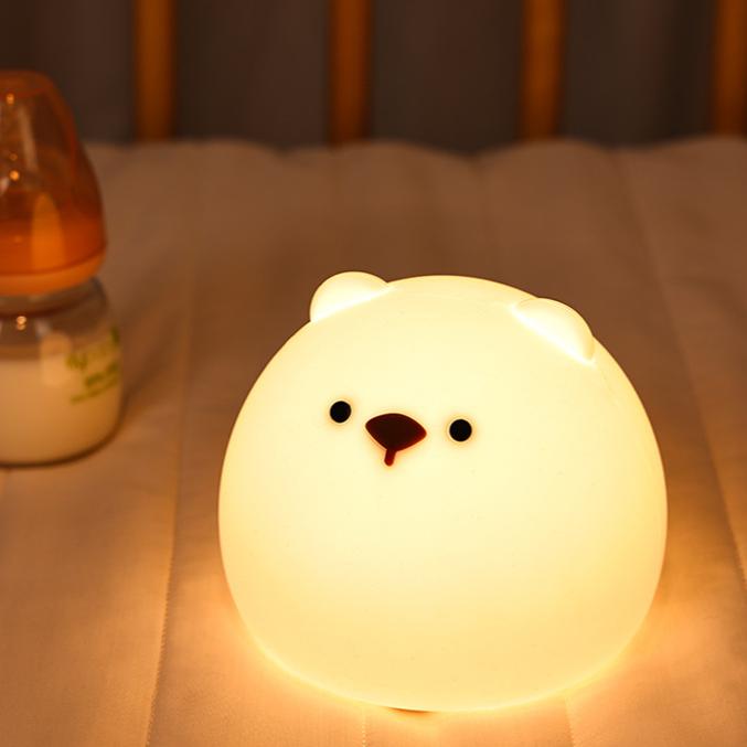 Lampe de nuit LED ourson squishy en silicone - Cadeau parfait pour les enfants et les filles