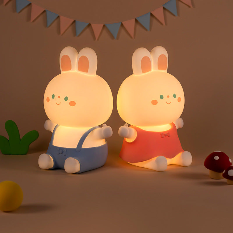 Lampe de nuit LED en silicone mignon et squishy en forme de lapin - Cadeau parfait pour les enfants et les filles
