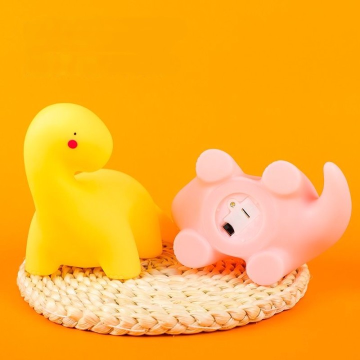 Lampe de nuit LED dinosaure en silicone squishy avec cou incliné - Cadeau parfait pour les enfants et les filles