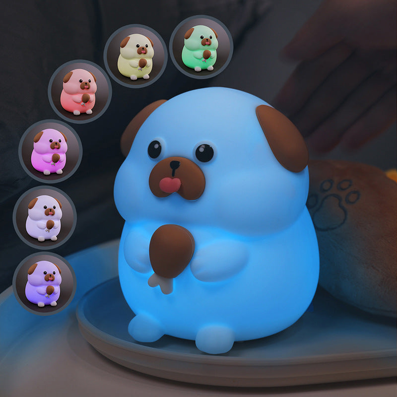 Lampe de nuit LED Chiens Affamés en Silicone Squishy - Cadeau Parfait pour Enfants et Filles