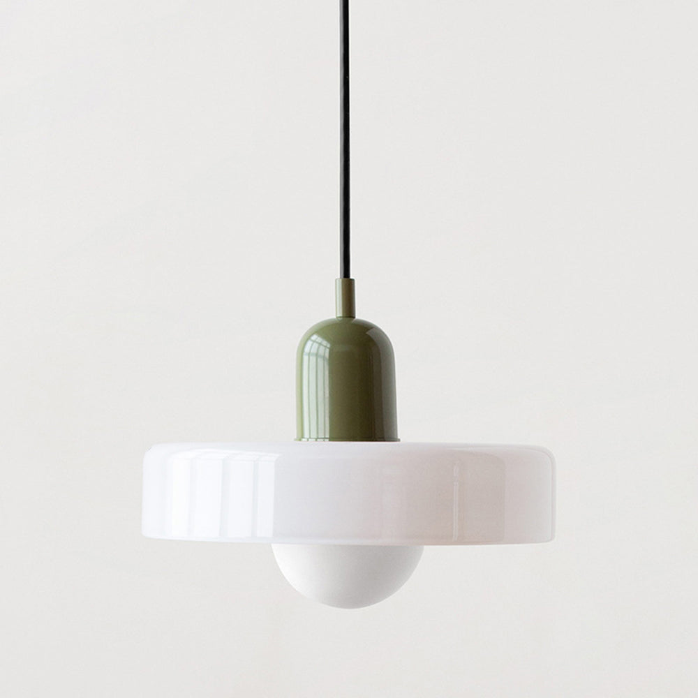 Suspension Floroux in colored glass | Elegant hanging lamp in Bauhaus style | Designer lamp for the living room and dining room