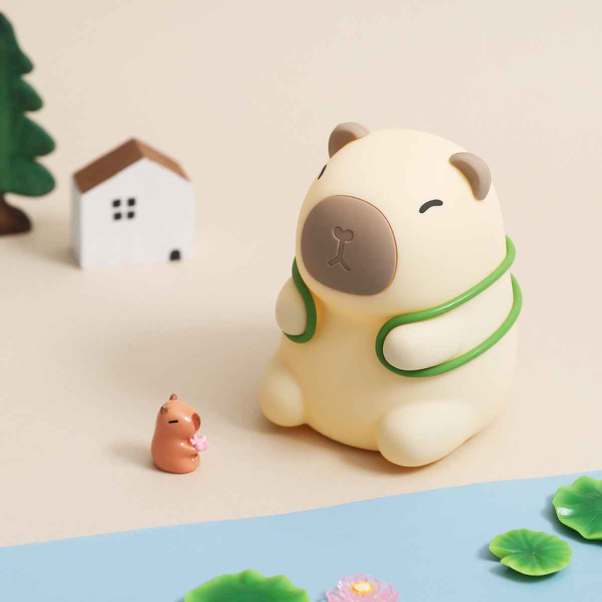Sac à dos Tortue Capybara Squeeze Lampe de nuit LED en silicone - Cadeau parfait pour les enfants et les filles