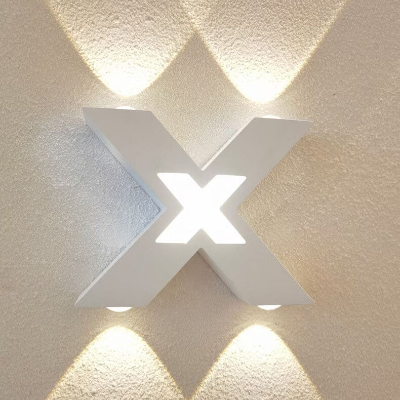 Applique LED étanche moderne en forme de X avec 4 lumières pour extérieur