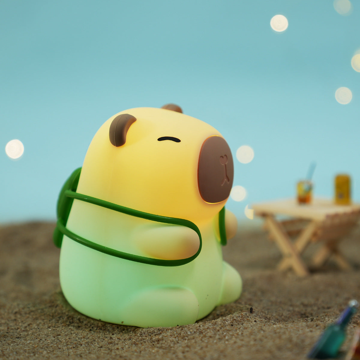 Sac à dos Tortue Capybara Squeeze Lampe de nuit LED en silicone - Cadeau parfait pour les enfants et les filles