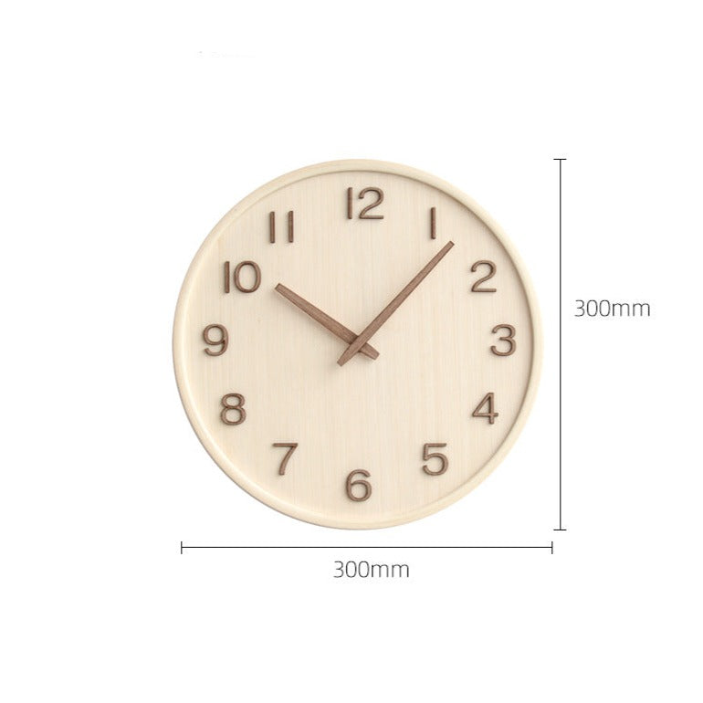 Floroux Élégance - Horloge murale en bois ronde