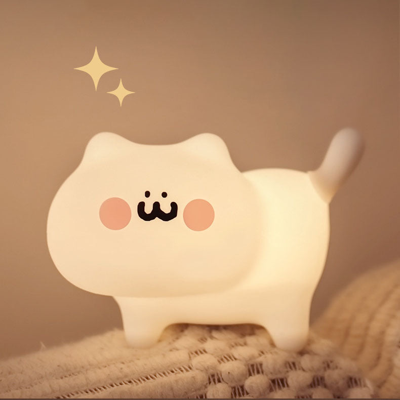 Lampe de Nuit LED Chatons Malins Squishable en Silicone - Cadeau Parfait pour Enfants et Filles