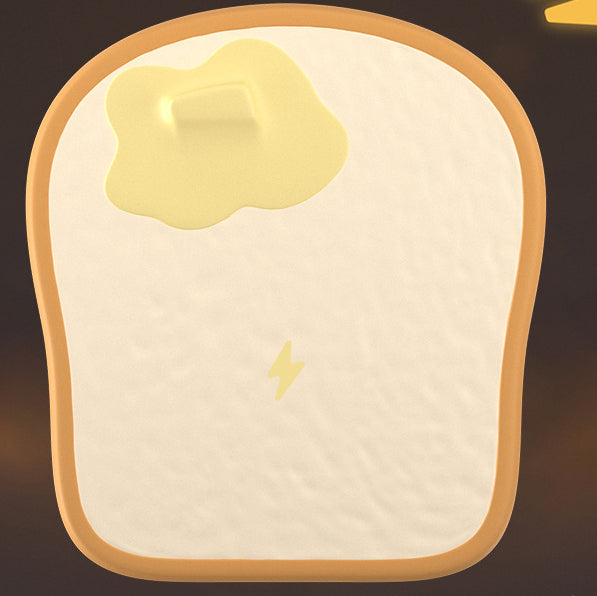 Chargeur sans fil en silicone toast squishy avec veilleuse LED - Cadeau parfait pour les enfants et les filles