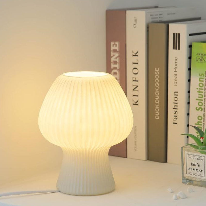 Lampe de table nocturne LED en verre vintage en forme de tulipe