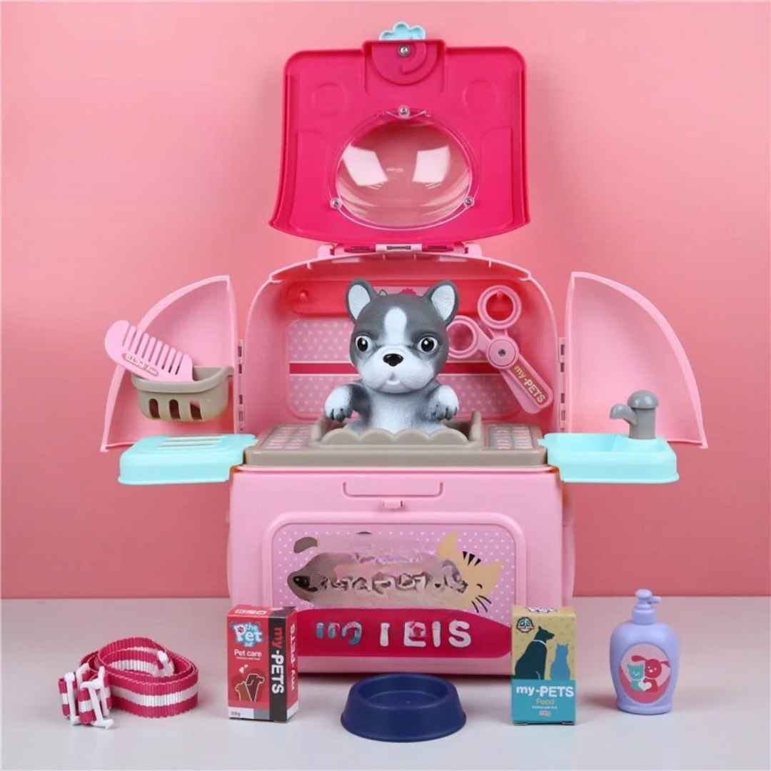 Pet Paradise - Ensemble de soins pour animaux portable pour enfants