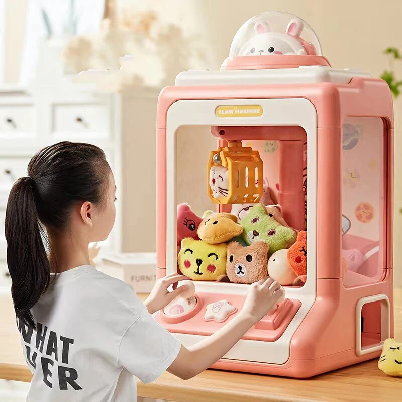 Mini machine à jouets à griffes pour enfants - Jeu de grabber en peluche à pièces avec lumières et musique