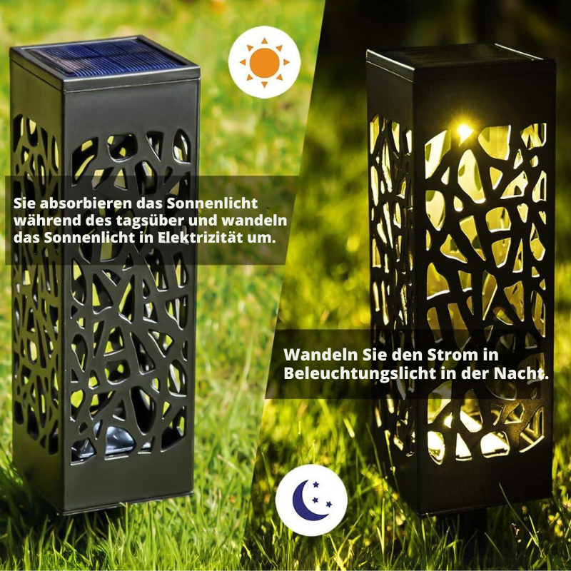 Floroux | Lampe de jardin solaire intelligente avec capteur et protection contre l'eau