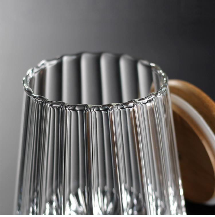Floroux glass storage container with lid | Wavy design | Airtight and elegant