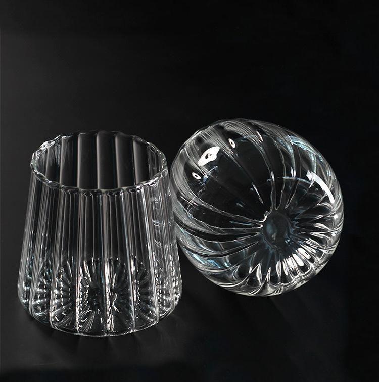Floroux glass storage container with lid | Wavy design | Airtight and elegant