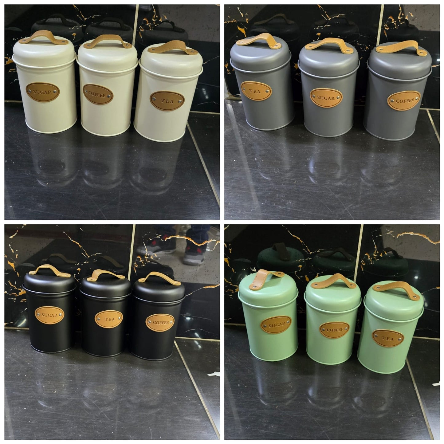 Ensemble de 3 pièces de canisters en alliage