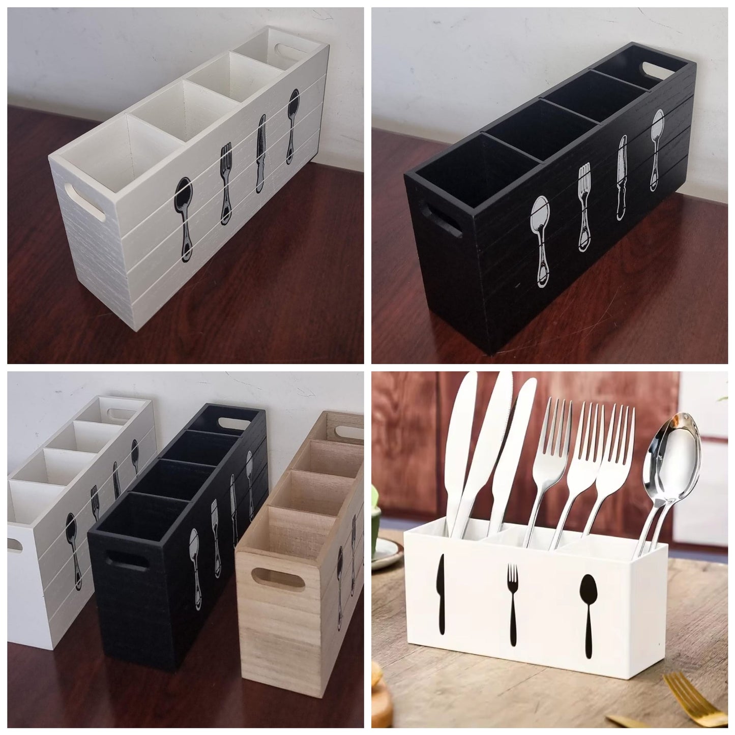 Organisateur de couverts en bambou