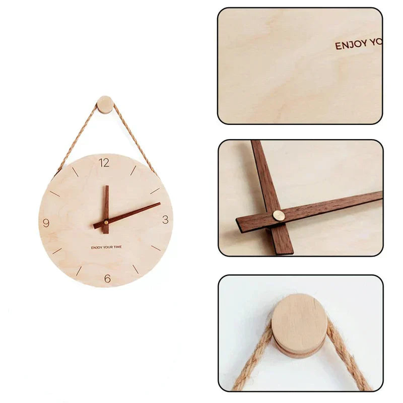 Floroux | Horloge murale en bois minimaliste