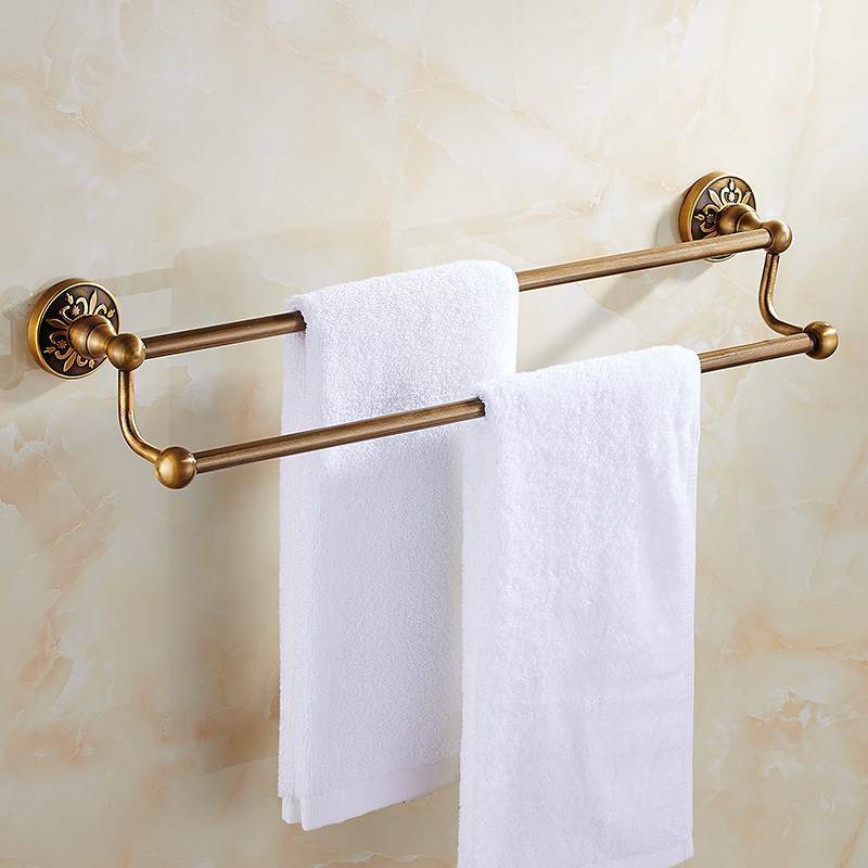 Ensemble de quincaillerie de salle de bain en bronze antique – Porte-serviettes, porte-papier toilette, porte-brosse | Accessoires de bain en aluminium gain de place