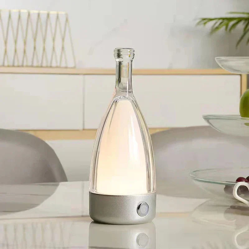 Floroux Decorative Rechargeable Night Lamp | Wine Bottle Design | Ambient LED Lighting | Wireless