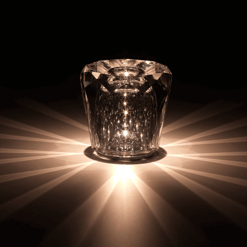 Lampe de bureau en cristal rechargeable - Lampe de table de restaurant