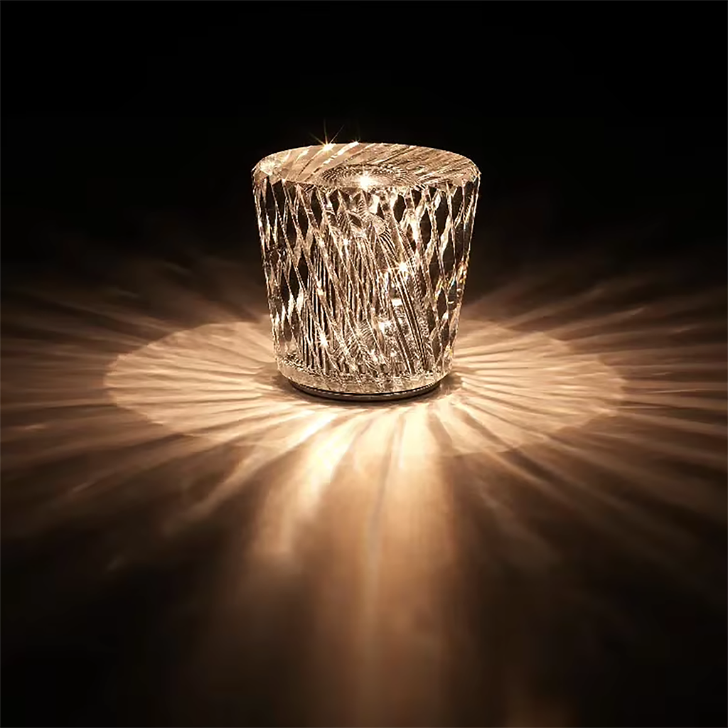 Lampe de bureau en cristal rechargeable - Lampe de table de restaurant