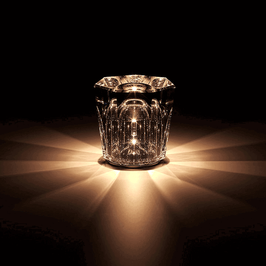 Lampe de bureau en cristal rechargeable - Lampe de table de restaurant